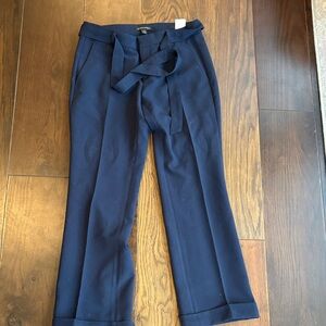 Banana Republic Navy Women's Trousers with Tie Belt